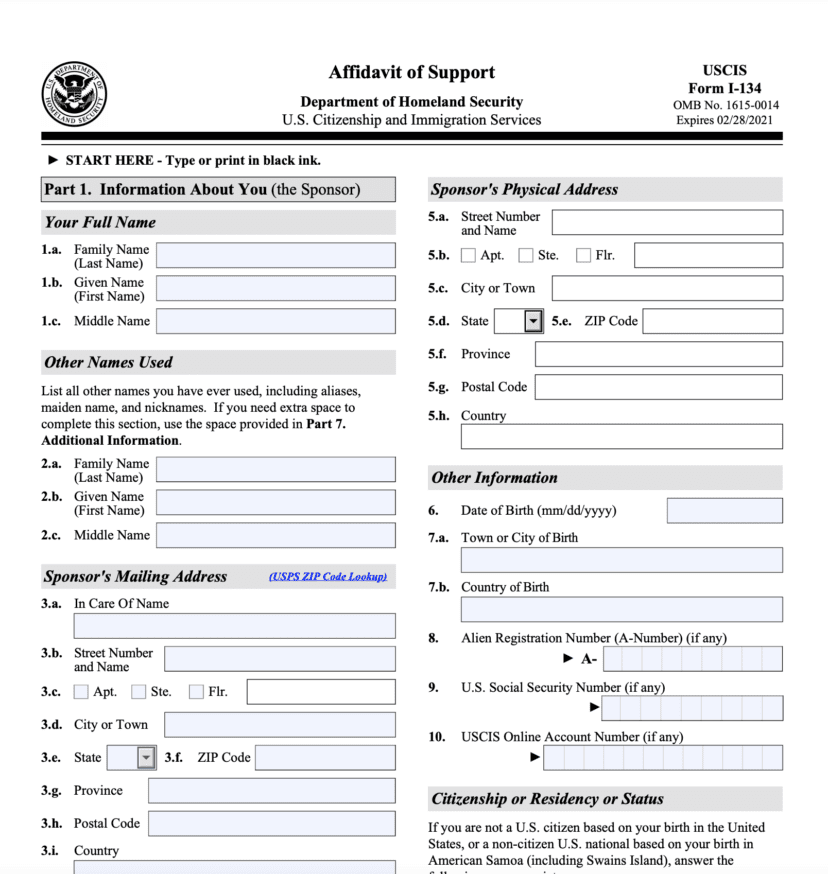 Form I-134 — Complete Guide & Instructions | 2023 FAQs