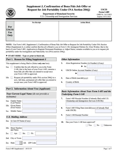 Form I-485j: Filing Guide 