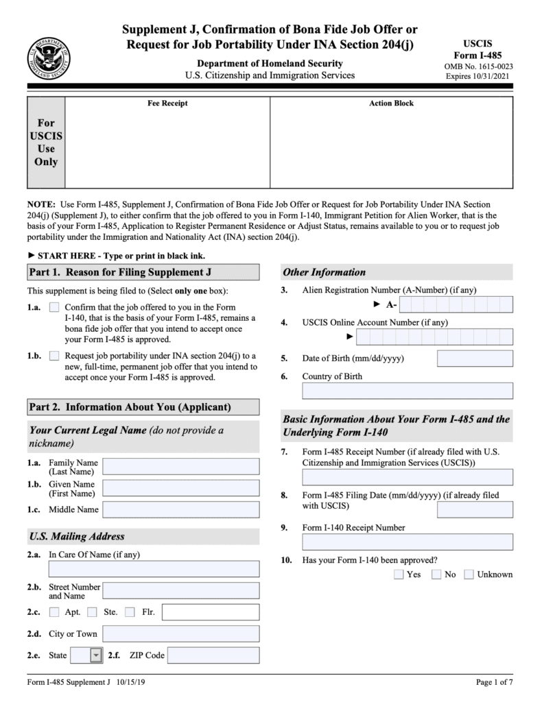 Form I485J Filing Guide Approval Notice, Fees, Receipt [2023]