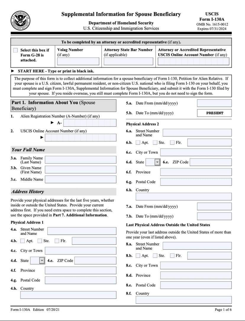 How To File Your I130/ Form I130A For FamilyBased Green Cards