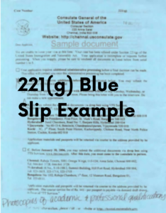 Blue 221(g) Slip Example Photo