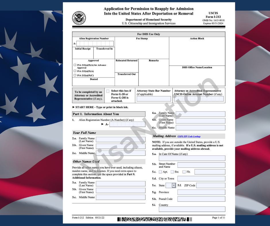 Form I212 Waiver Repply for Admission to the U.S. VisaNation