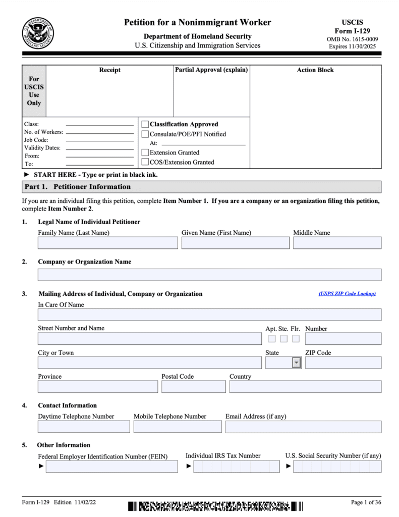 I 129 Form Guide Processing Time Filing Address More In 2023