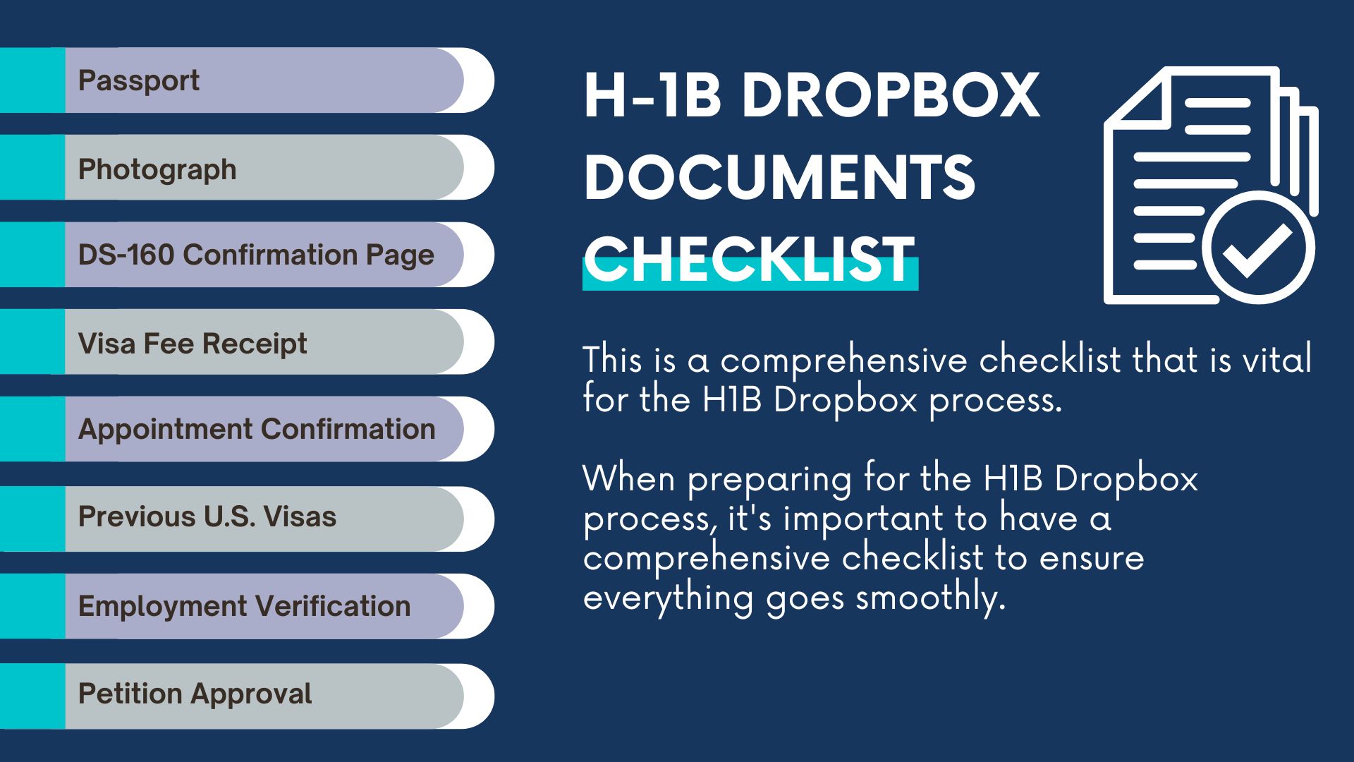 H-1B Visa Documents: Dropbox Checklist, Filing, & Stamping